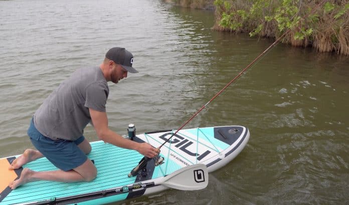 how do i attach fishing gear to a paddle board