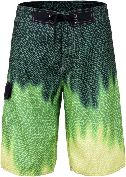 Nonwe Mens Swim Trunks Quick Dry Wave Pattern with Mesh Lining Board Shorts