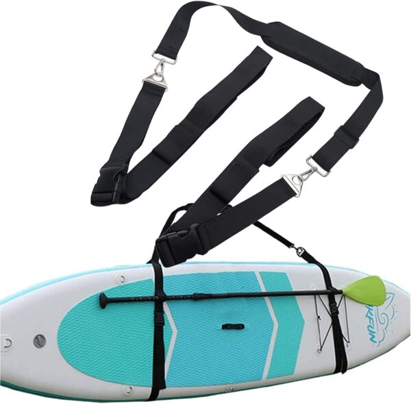 Libingying Paddleboard Carrier Kayak Surfboard Shoulder Strap/Hands-Free SUP Carrying Strap Boards,Adjustable Heavy-Duty Carrying Support,with Metal Accessories Drawstring Bag (Black)