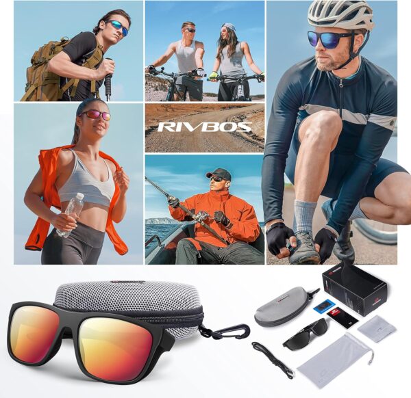 RIVBOS Polarized Sports Sunglasses Driving shades For Men Women TR90 Unbreakable Frame RBS861