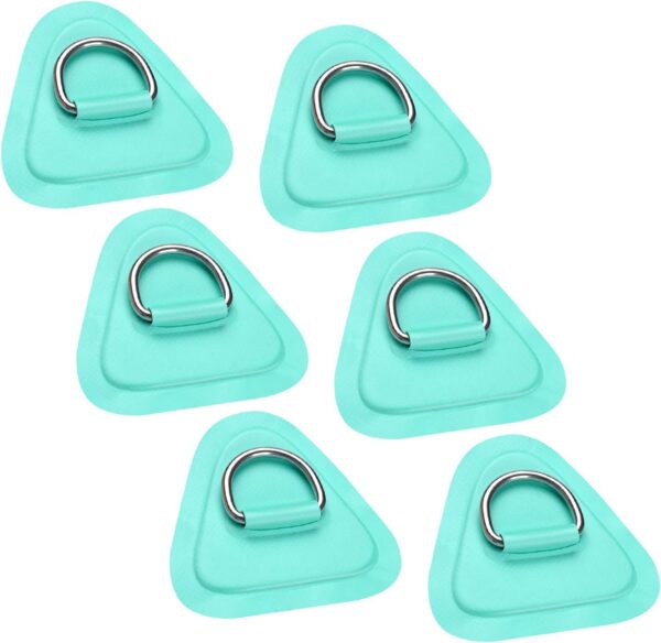 TOBWOLF 6 PCS D-Ring Patch for Inflatable Boat Kayak Dinghy SUP, D-Ring PVC Patch Stand-Up Paddleboard Canoe Rafting, NO Glue
