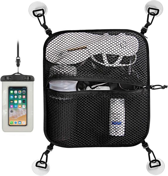 Unigear Paddleboard Deck Bag, Mesh Storage Bag Sup Accessories with 4pcs D-Ring Patches with Waterproof Phone Case