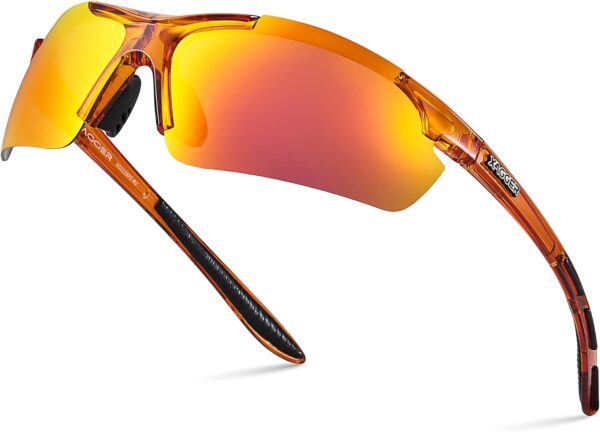 Xagger Polarized Wrap Around Sport Sunglasses for Men Women UV400 Baseball Softball Glasses
