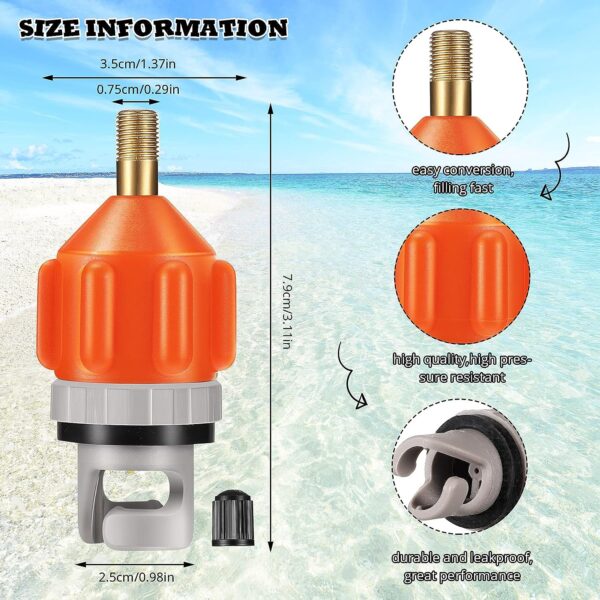 2 Pieces Inflatable Boat SUP Pump Adaptor Air Pump Converter Air Valve Adapter Conventional Air Pump Adapter Pumping Head Connector for Inflatable Kayak Stand Up Paddle Board Inflatable