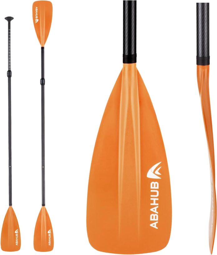 abahub 1 x 4 section carbon sup paddlekayak oar adjustable stand up paddleboard paddles lightweight carbon shaft blackbl 1