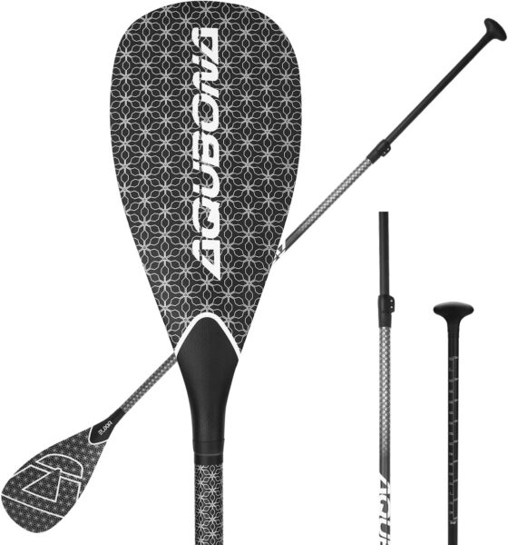 AQUBONA SUP Paddle- 3 Pieces 100% Carbon Fiber Adjustable Stand Up Paddle Board Paddle, Portable Durable Floating Paddle Board. (1.65lb/0.75kg)