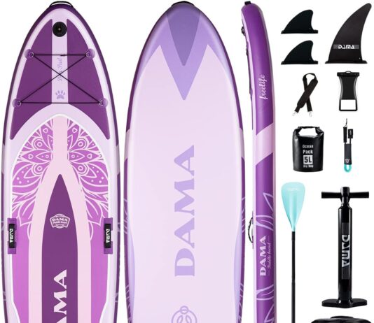 dama premium yogapets inflatable stand up paddle board 33 extra wide sup board for adult on water 330lbs yoga boardd wit