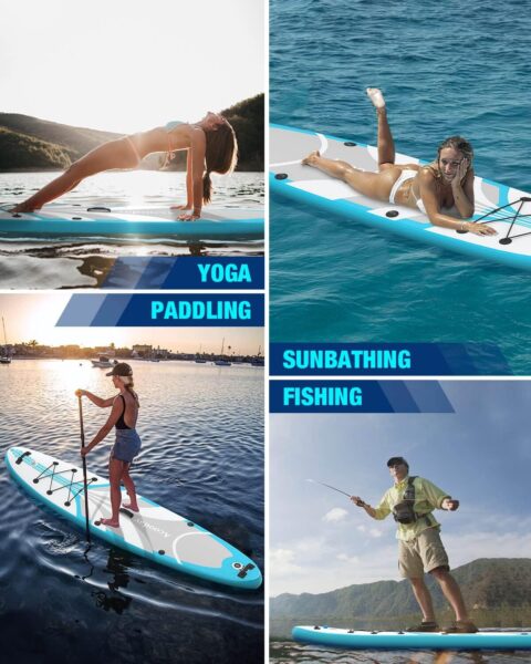 Inflatable Paddle Board for Adults - Acooday Extra Wide Stand Up Paddleboards, 11ft Ultra-Light SUP Boards with Camera Mount, Blow Up Paddleboard with Pump, Paddle, Backpack, Fin, Leash