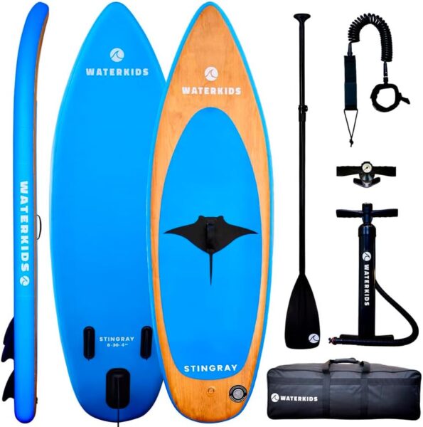 Kids Paddle Board Waterkids 8ft Stingray Inflatable Paddle Board  Accessory Package for Children Inflatable Kids Stand Up Paddle Board Ultra Stable Great for Learning  Will Last More Years