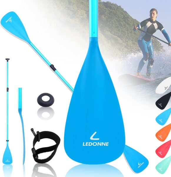 LEDONNE SUP Paddle 4-Piece Adjustable Kayak Paddle Floating Lightweight Paddle Board Oar with Aluminum Alloy Shaft and 2 Nylon Blades Best Price Based on Our 3 Million Sets Per Year