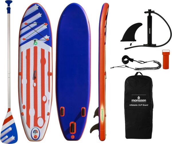 [monsoon] Inflatable Stand Up Paddle Board SUP Paddleboard with Accessories and Carry Bag Bundle