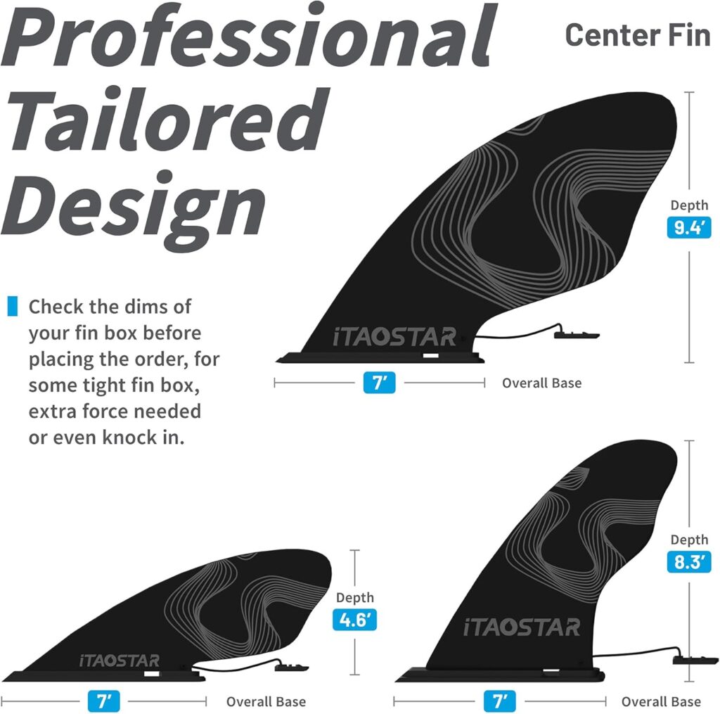 5 Replacement Fins for Inflatable Paddle Board, Versatile Fins Replacement Set Includes 3 Center Fins  2 Side Fins, Detachable Quick Release Paddleboard Fin for Most Inflatable SUP Boards