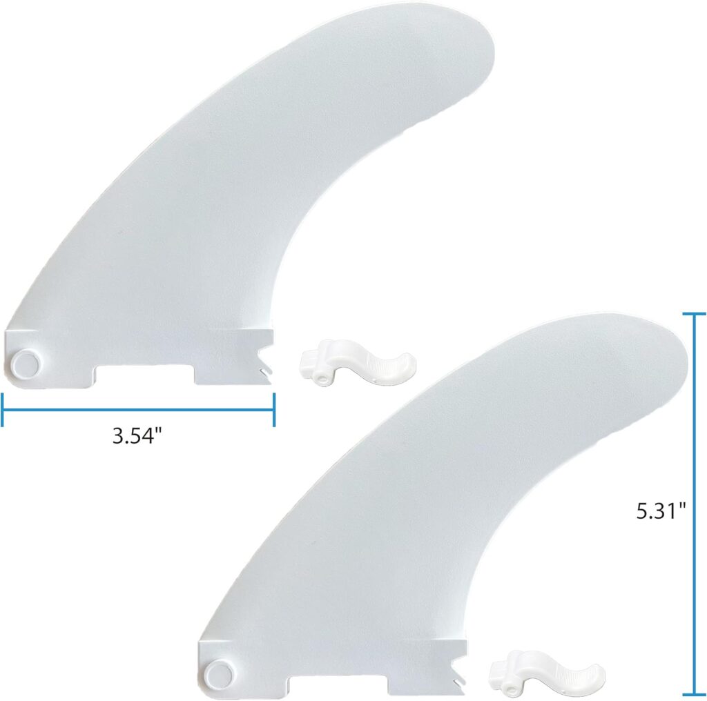 3 White Detachable Replacement Paddleboard Fins Inflatable SUP Stand Up Paddle Board Accessory Quick-Lock fins Center Fin Side Fins