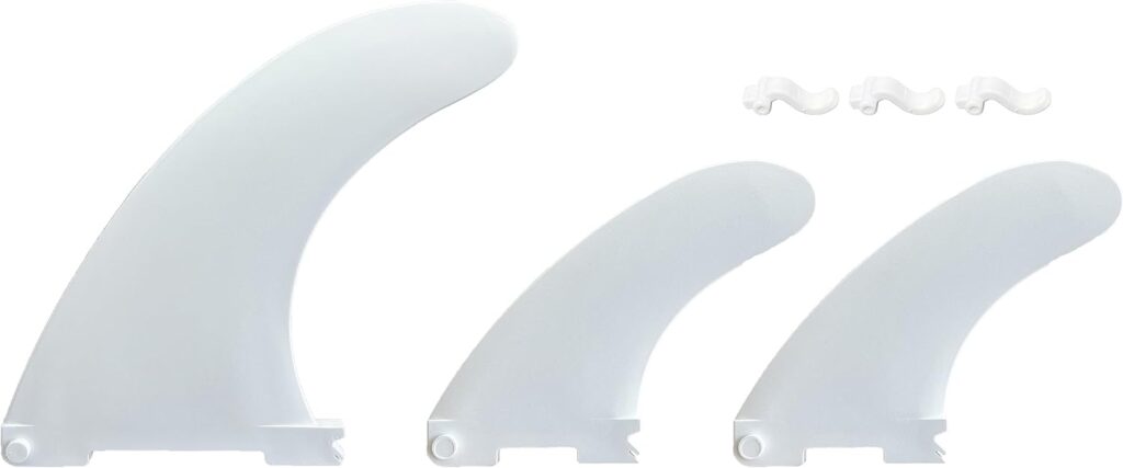 3 White Detachable Replacement Paddleboard Fins Inflatable SUP Stand Up Paddle Board Accessory Quick-Lock fins Center Fin Side Fins